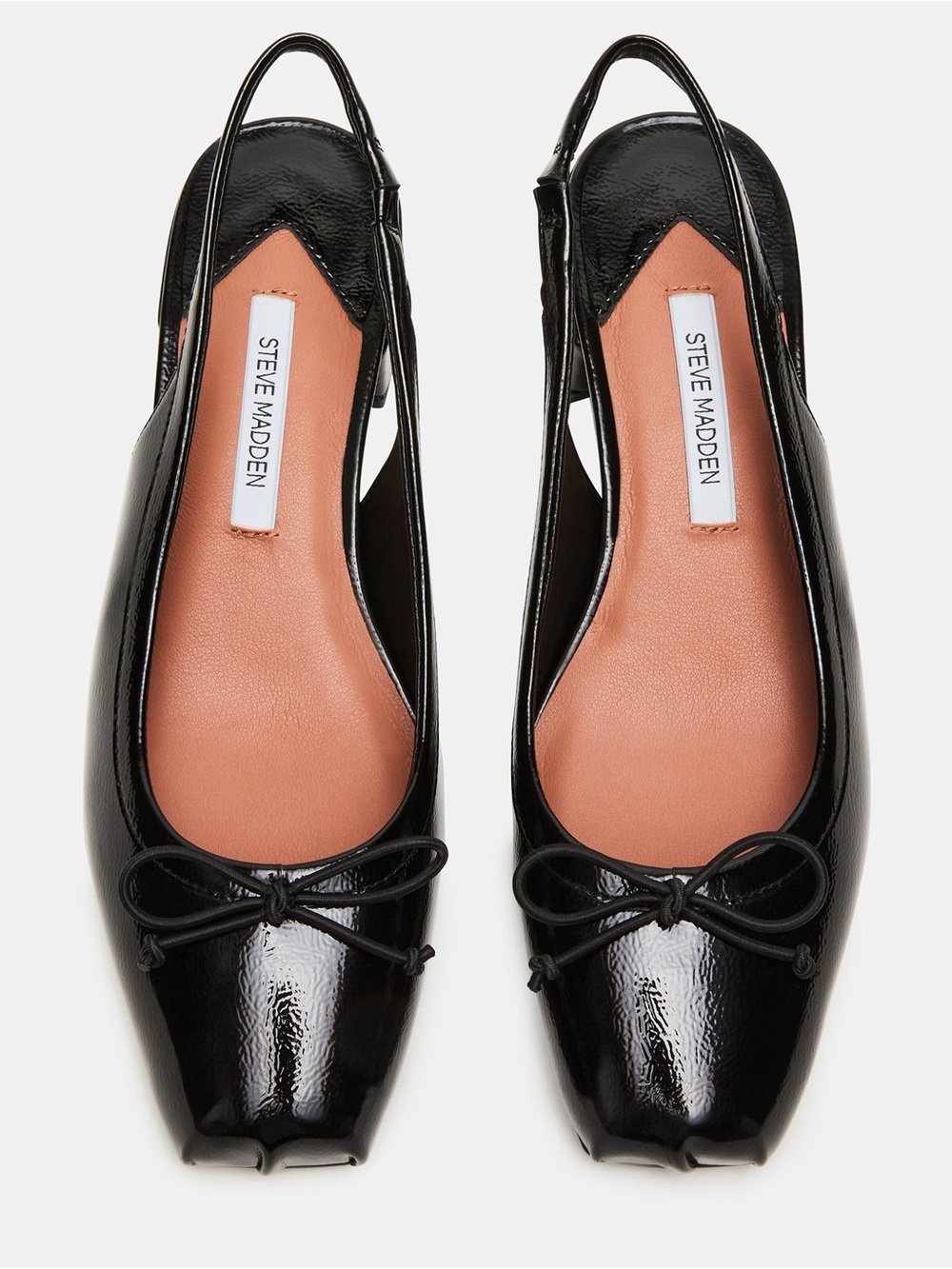 Steve Madden Black Patent Bow Slingback Flats